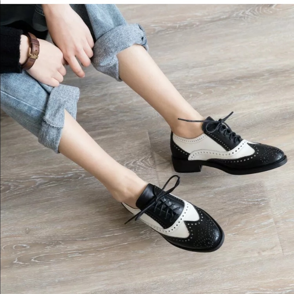 Brand New Black and White Oxfords